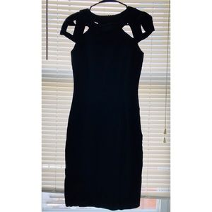 Knee Length Black Cage Dress